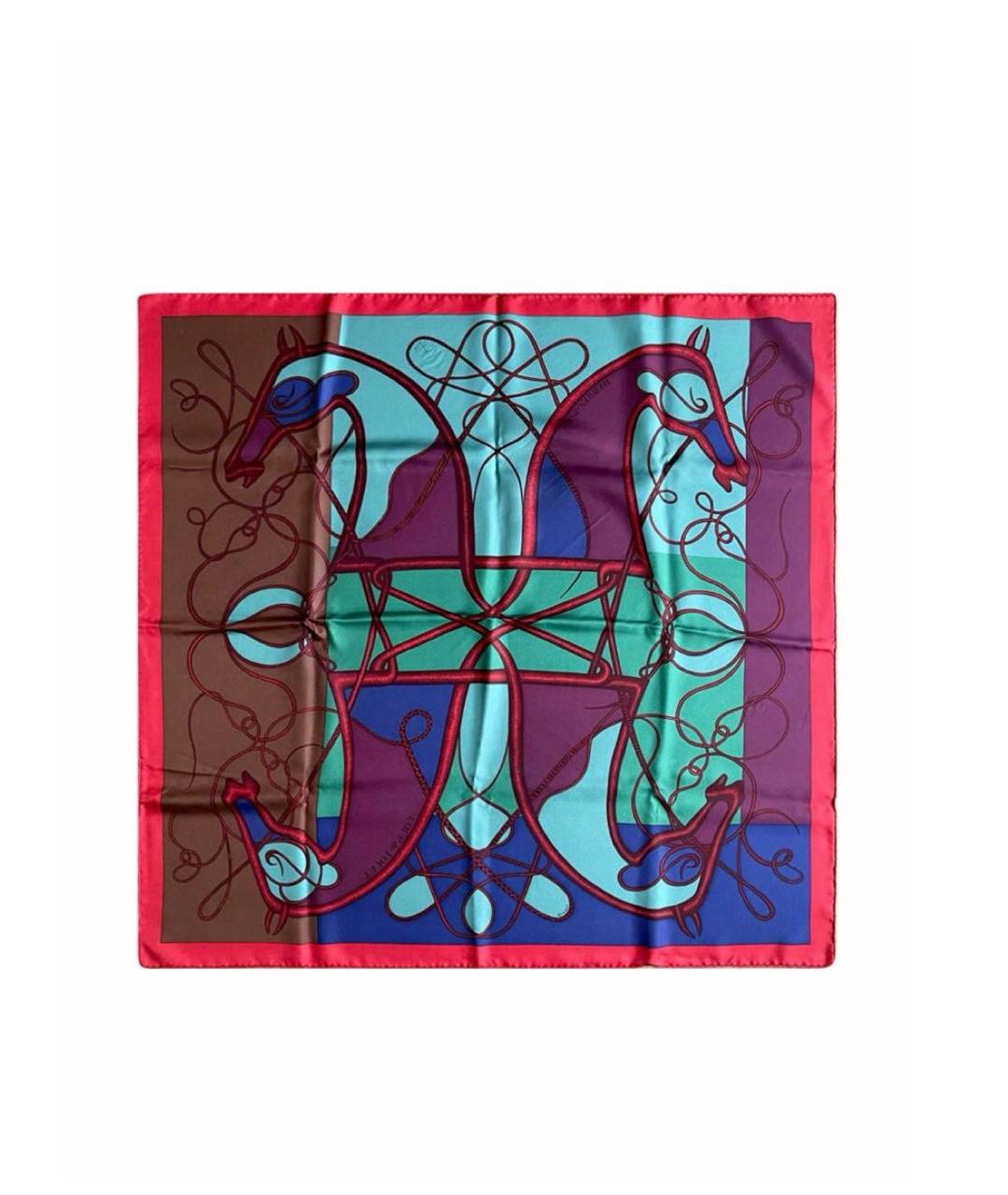HERMES Мульти шелковый платок, фото 1