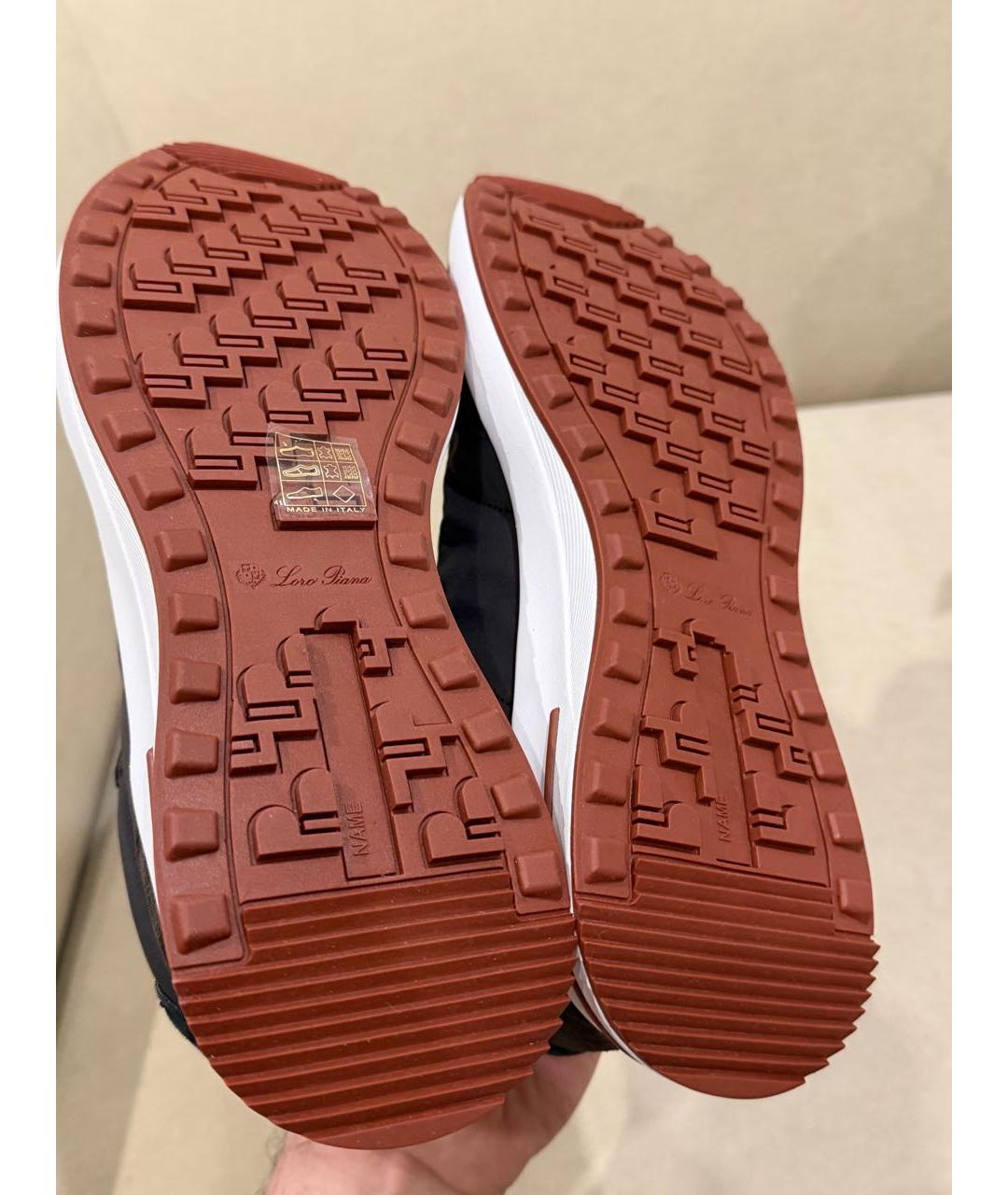 LORO PIANA Коричневые замшевые низкие кроссовки / кеды, фото 5