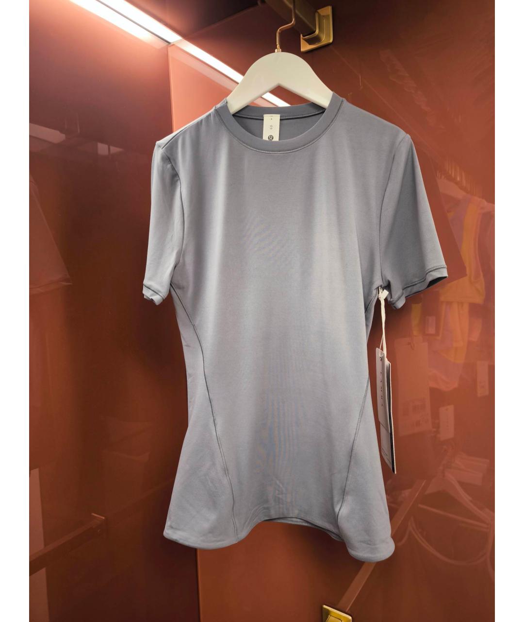 Lululemon Серая синтетическая футболка, фото 3