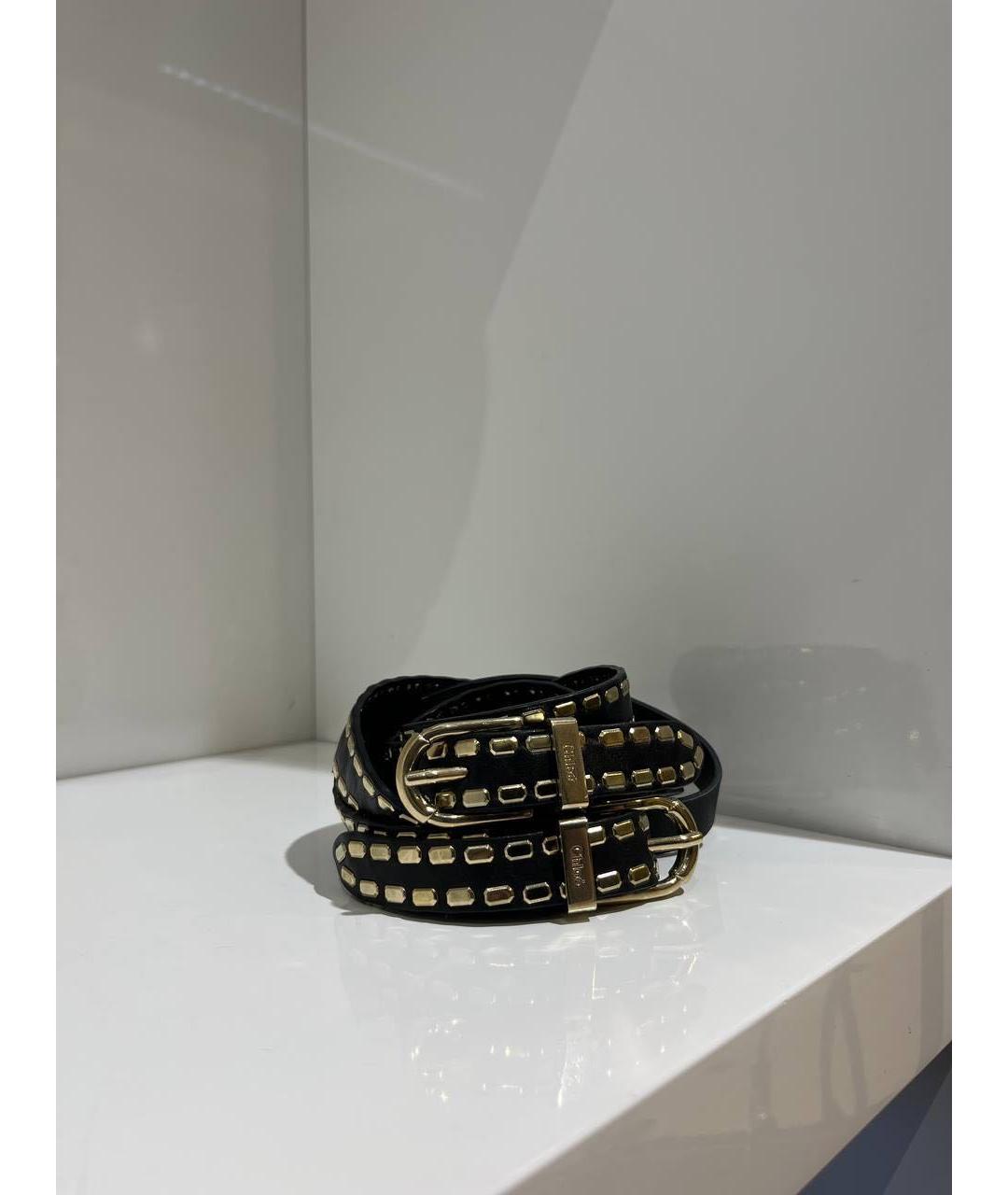 CHLOE Черный кожаный ремень, фото 4