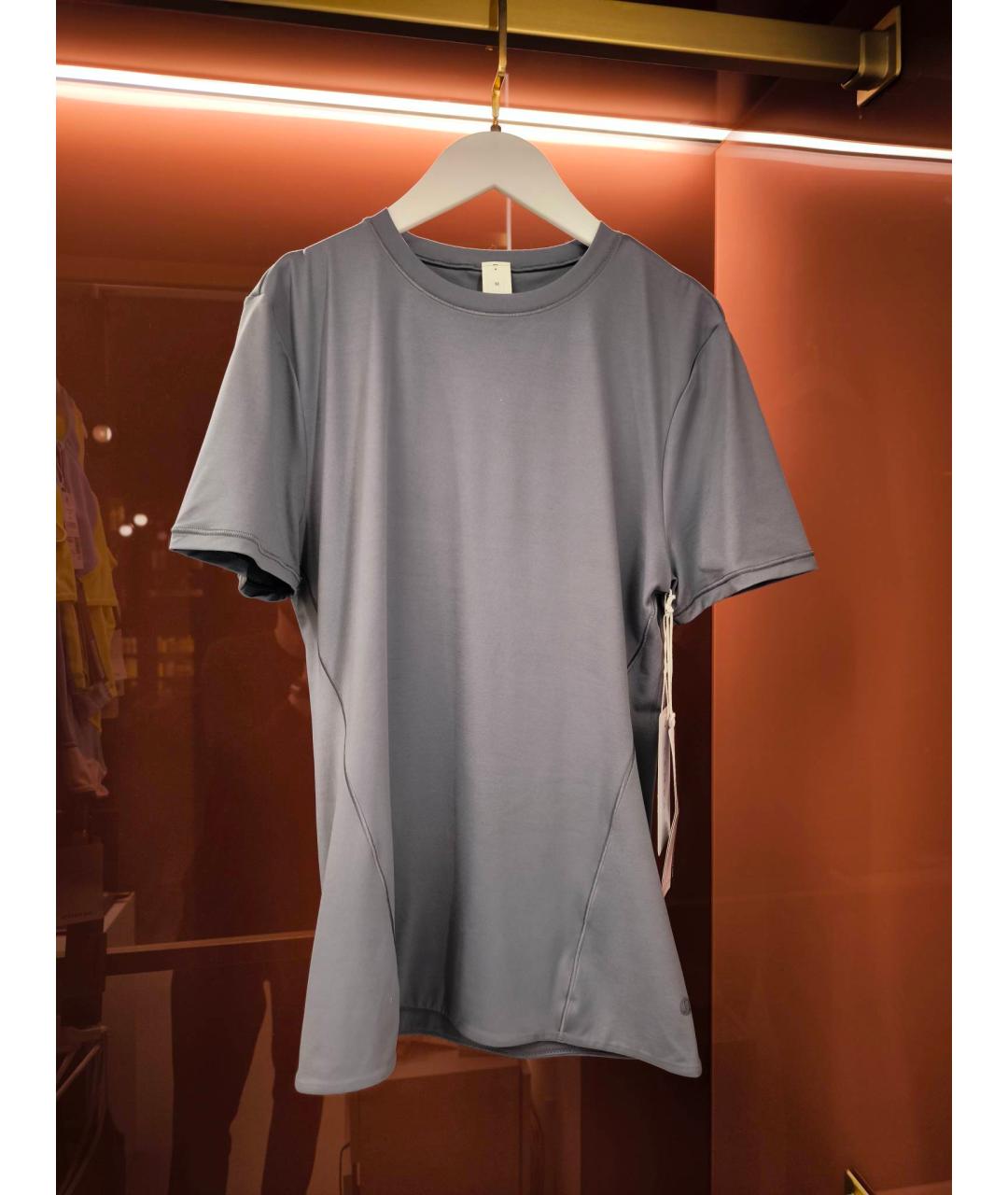 Lululemon Серая синтетическая футболка, фото 3