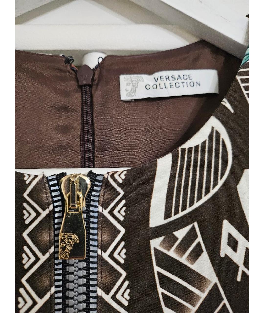 VERSACE Мульти полиэстеровое коктейльное платье, фото 3