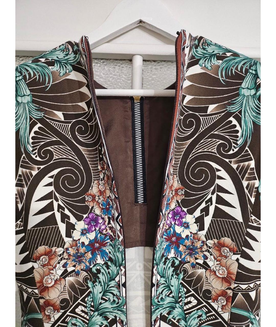 VERSACE Мульти полиэстеровое коктейльное платье, фото 2