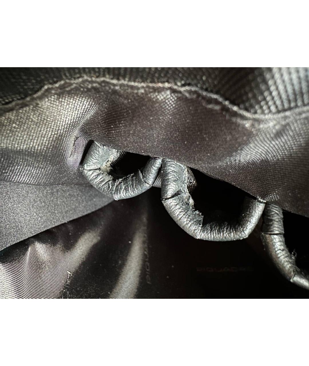 PIQUADRO Черный кожаный портфель, фото 6