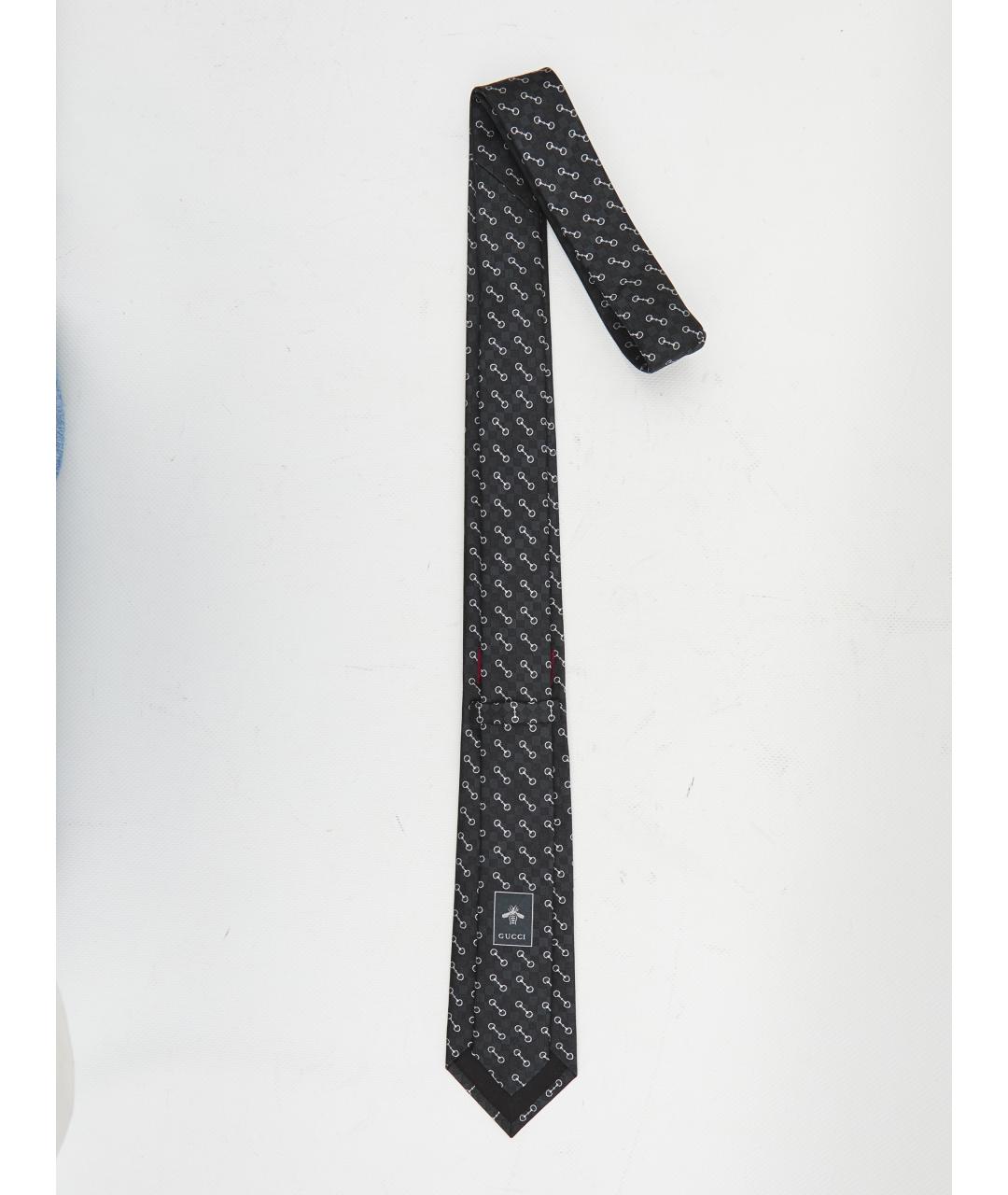 GUCCI Черный шелковый галстук, фото 2