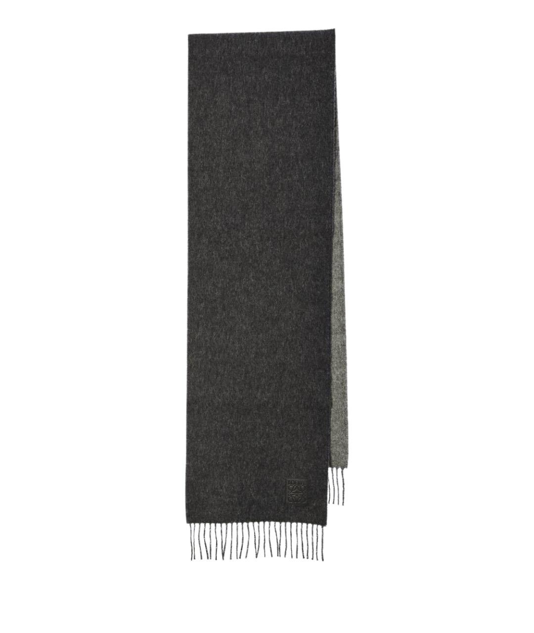 LOEWE Черный шерстяной шарф, фото 1