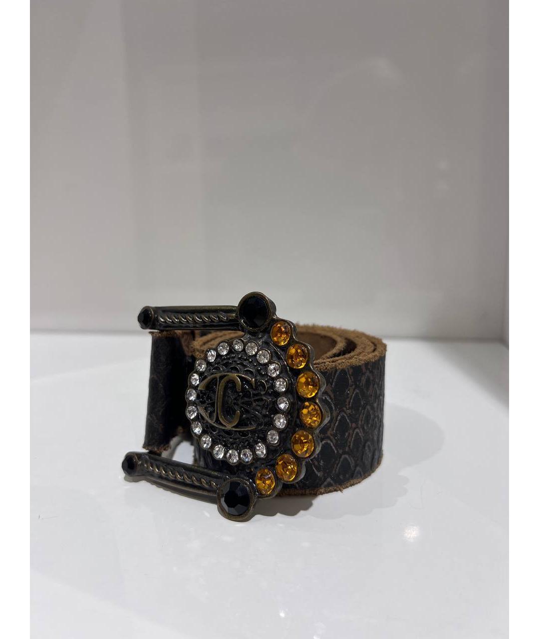 JUST CAVALLI Коричневый кожаный ремень, фото 3