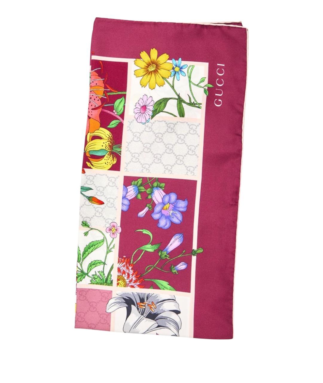 GUCCI Розовый шелковый платок, фото 1