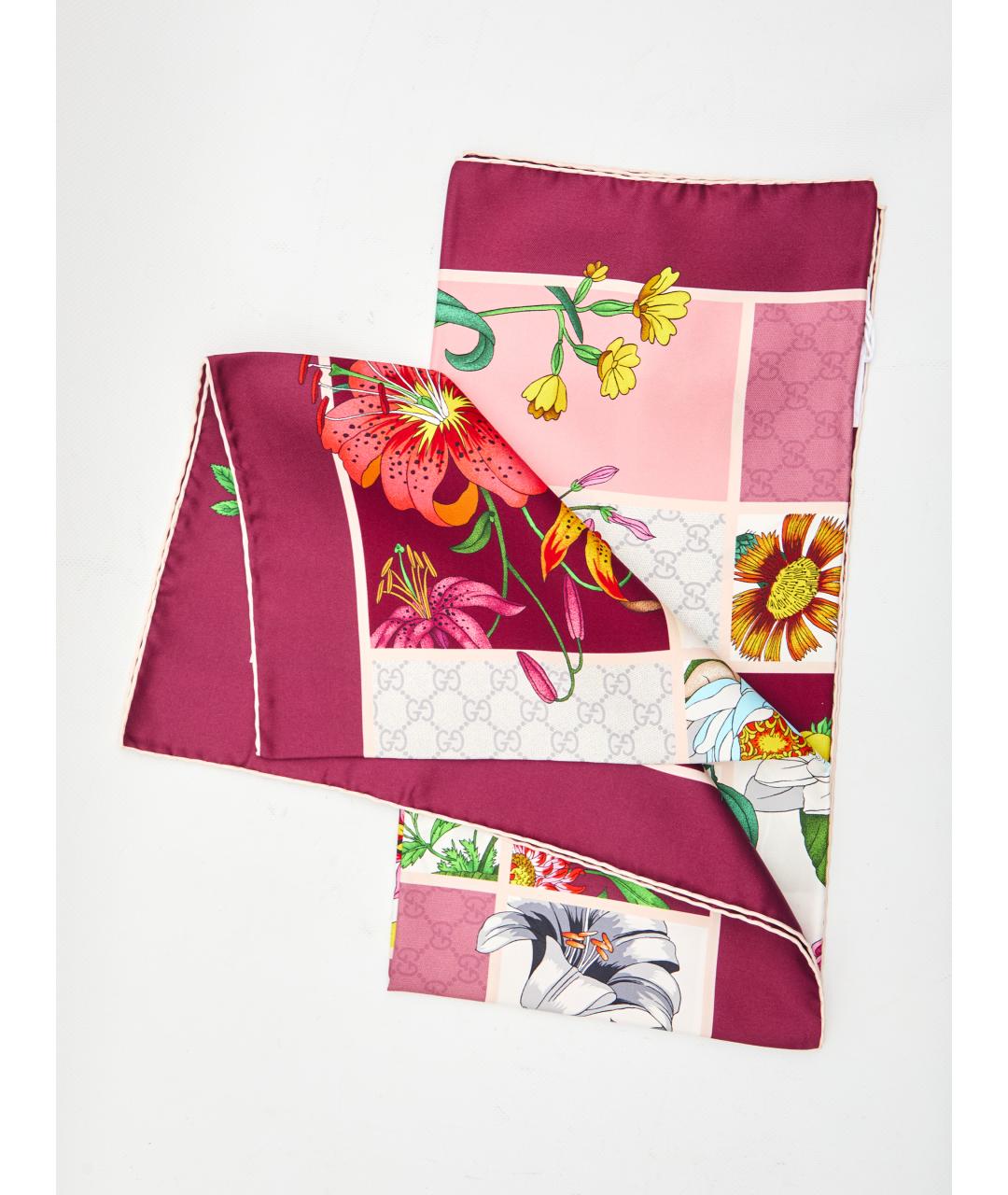 GUCCI Розовый шелковый платок, фото 2