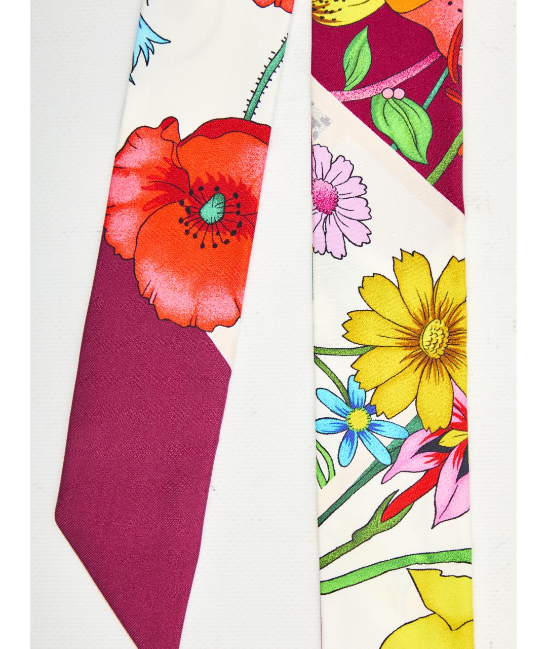 GUCCI Розовый шелковый шарф, фото 2