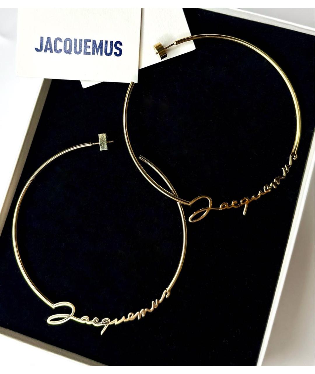 JACQUEMUS Золотые латунные серьги, фото 5