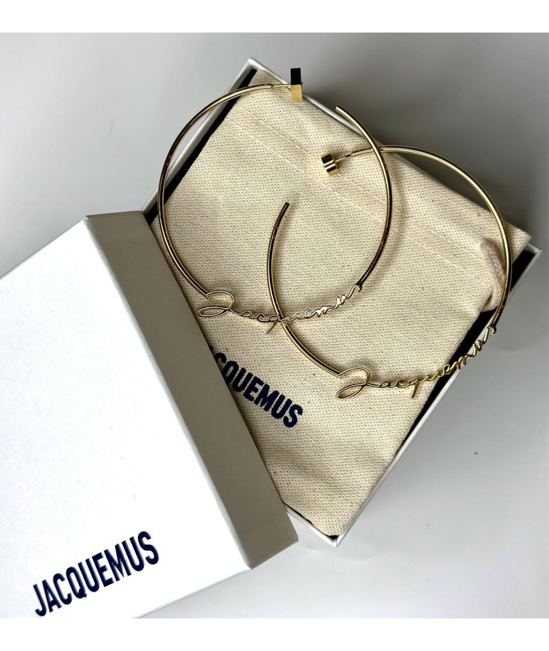 JACQUEMUS Золотые латунные серьги, фото 3