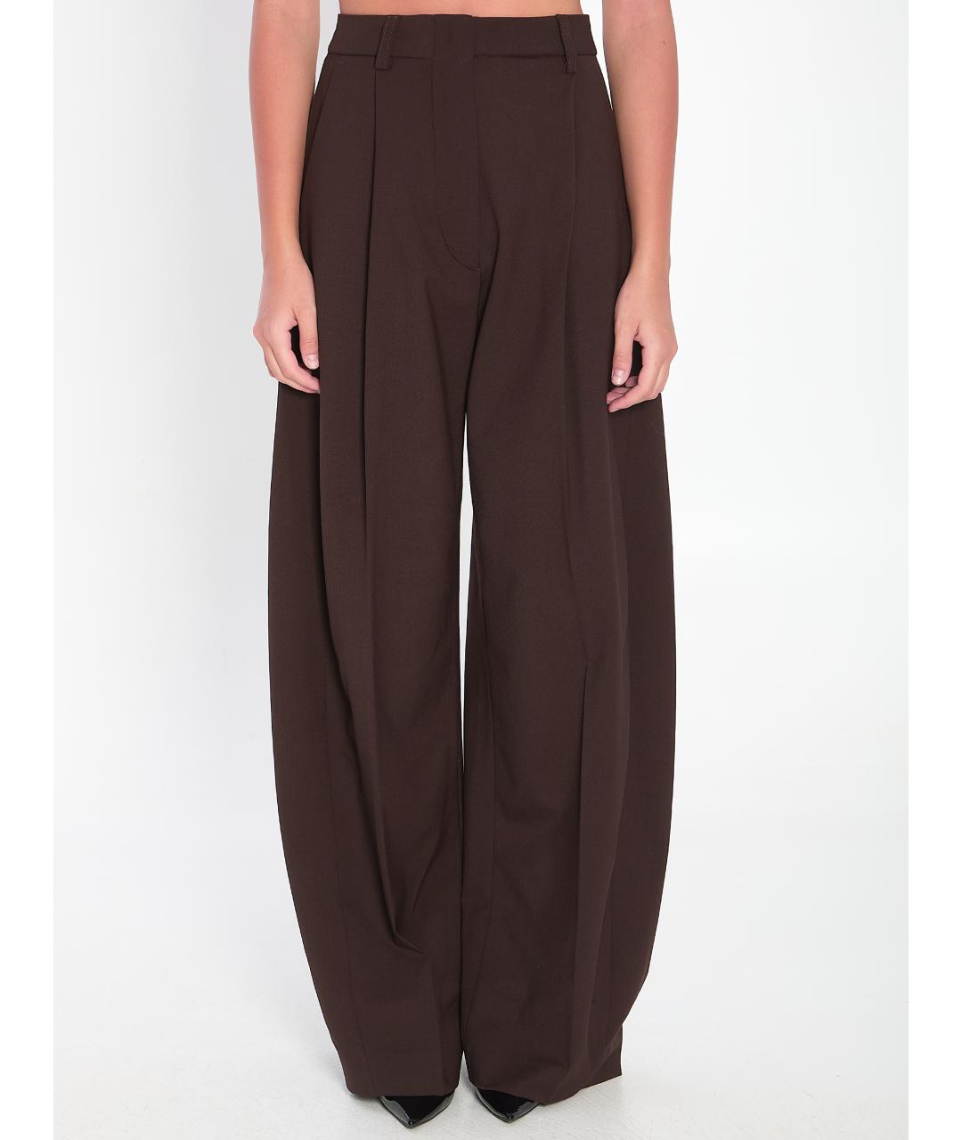 THE LATEST Коричневые полиэстеровые брюки широкие, фото 1