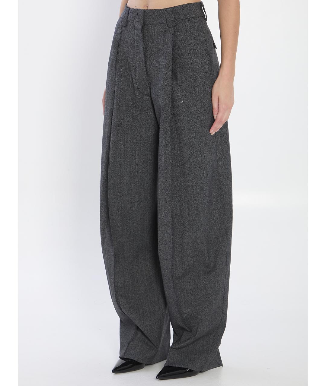 THE LATEST Серые шерстяные брюки широкие, фото 2