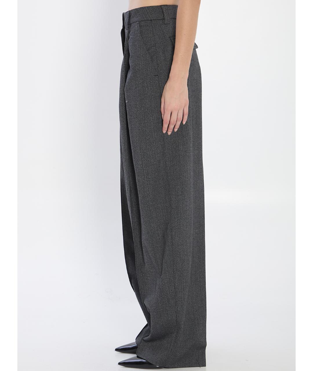 THE LATEST Серые шерстяные брюки широкие, фото 3