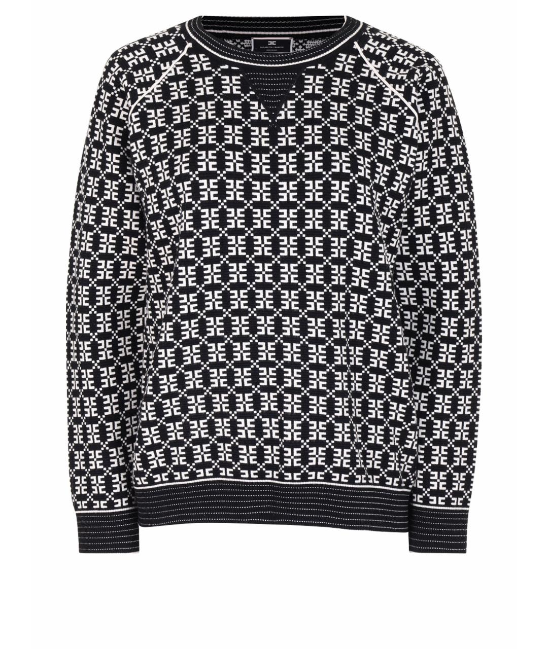 ELISABETTA FRANCHI Черный вискозный джемпер / свитер, фото 1