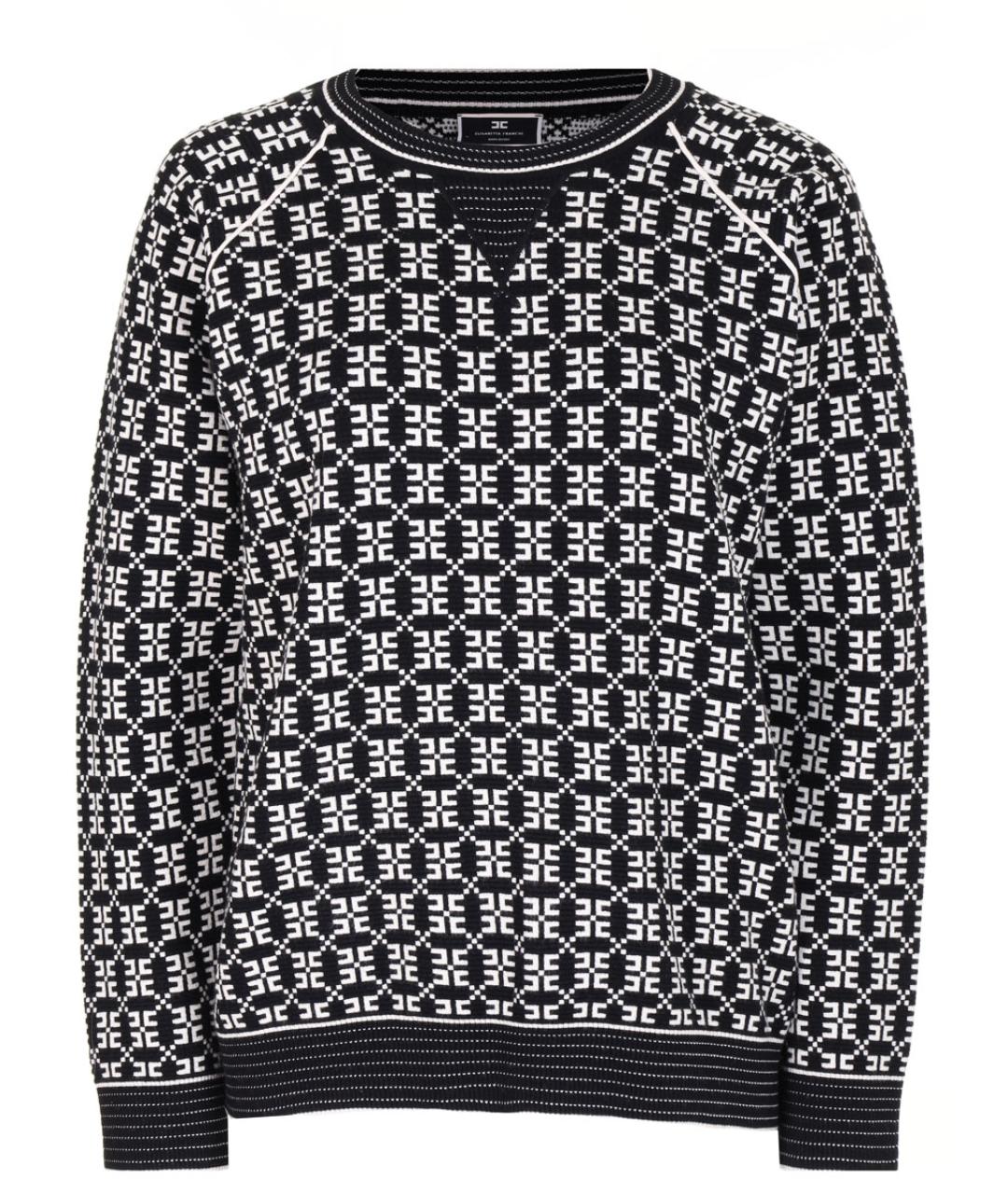 ELISABETTA FRANCHI Черный вискозный джемпер / свитер, фото 6