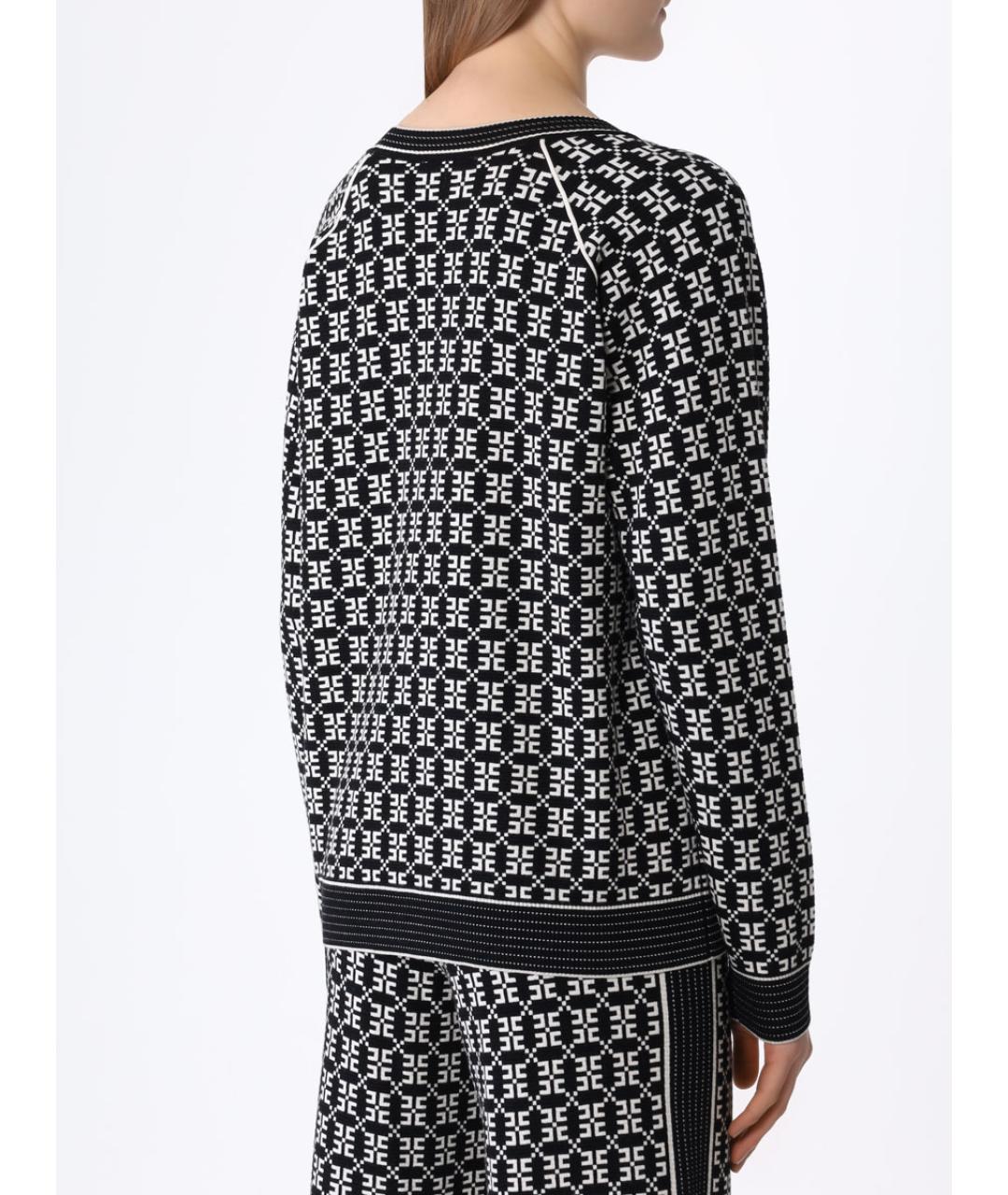 ELISABETTA FRANCHI Черный вискозный джемпер / свитер, фото 2