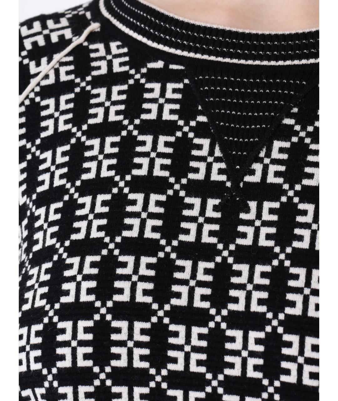 ELISABETTA FRANCHI Черный вискозный джемпер / свитер, фото 4