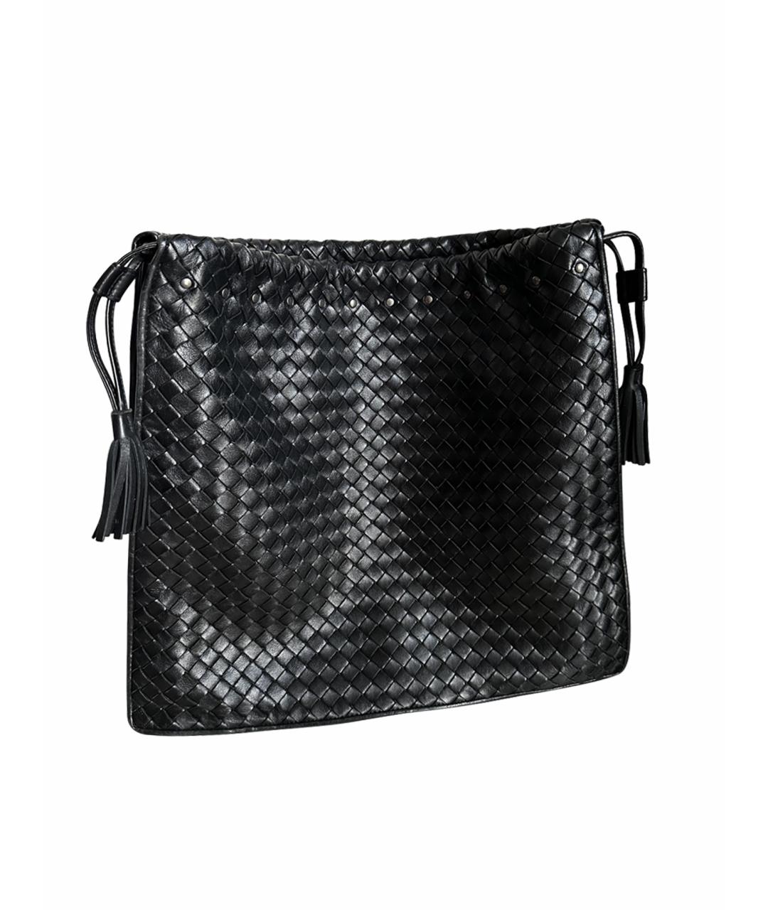 BOTTEGA VENETA Черная кожаная сумка через плечо, фото 1