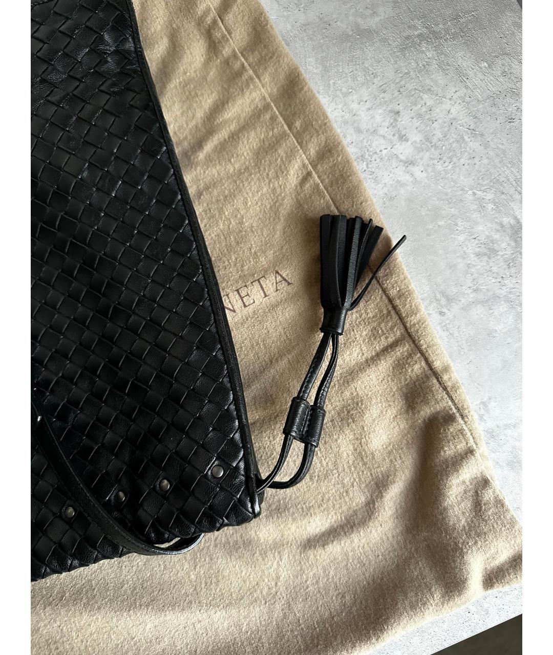 BOTTEGA VENETA Черная кожаная сумка через плечо, фото 5