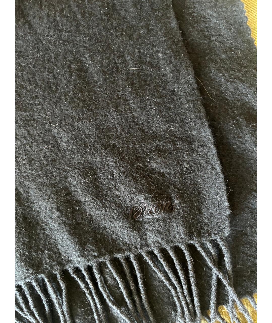 BRIONI Черный кашемировый шарф, фото 3