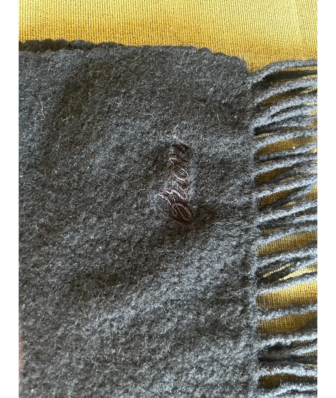 BRIONI Черный кашемировый шарф, фото 2