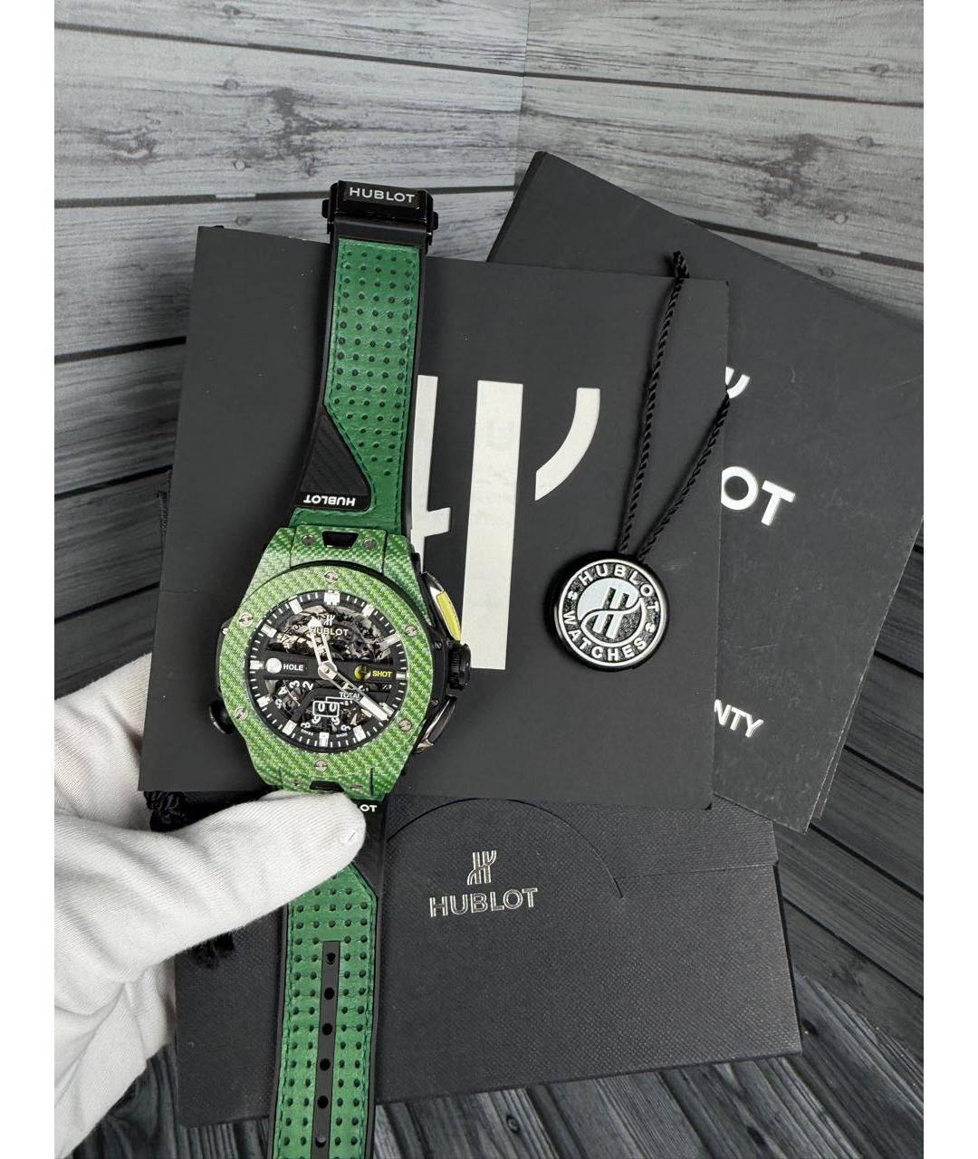 HUBLOT Зеленые карбоновые часы, фото 2