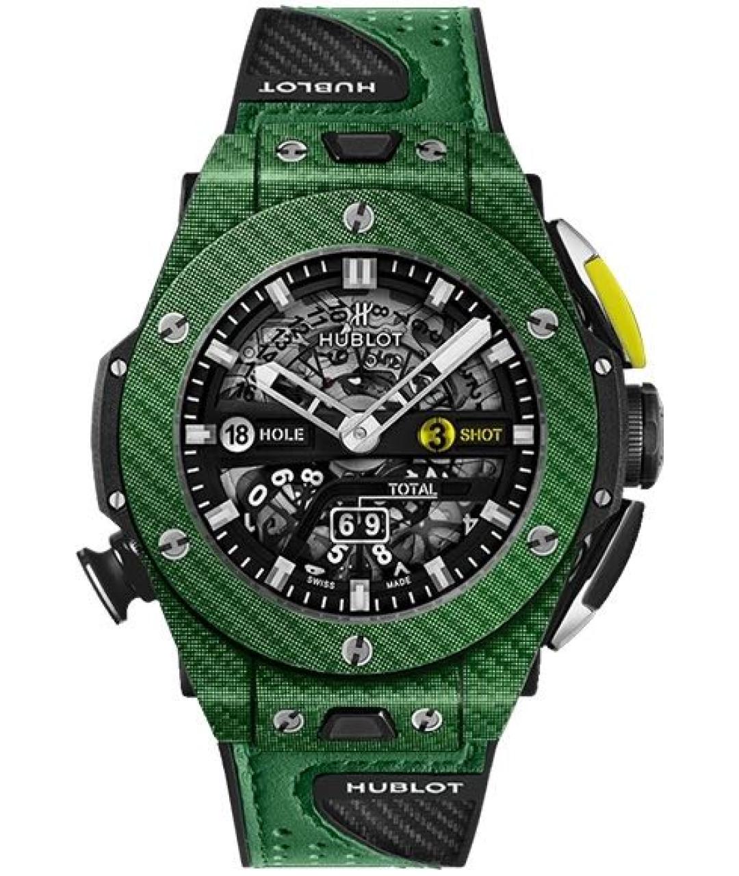 HUBLOT Зеленые карбоновые часы, фото 9