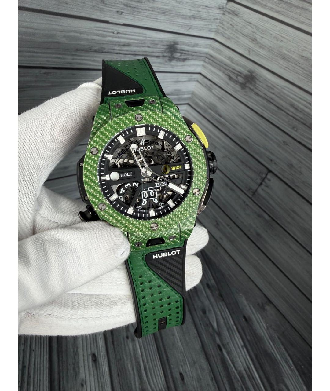 HUBLOT Зеленые карбоновые часы, фото 3