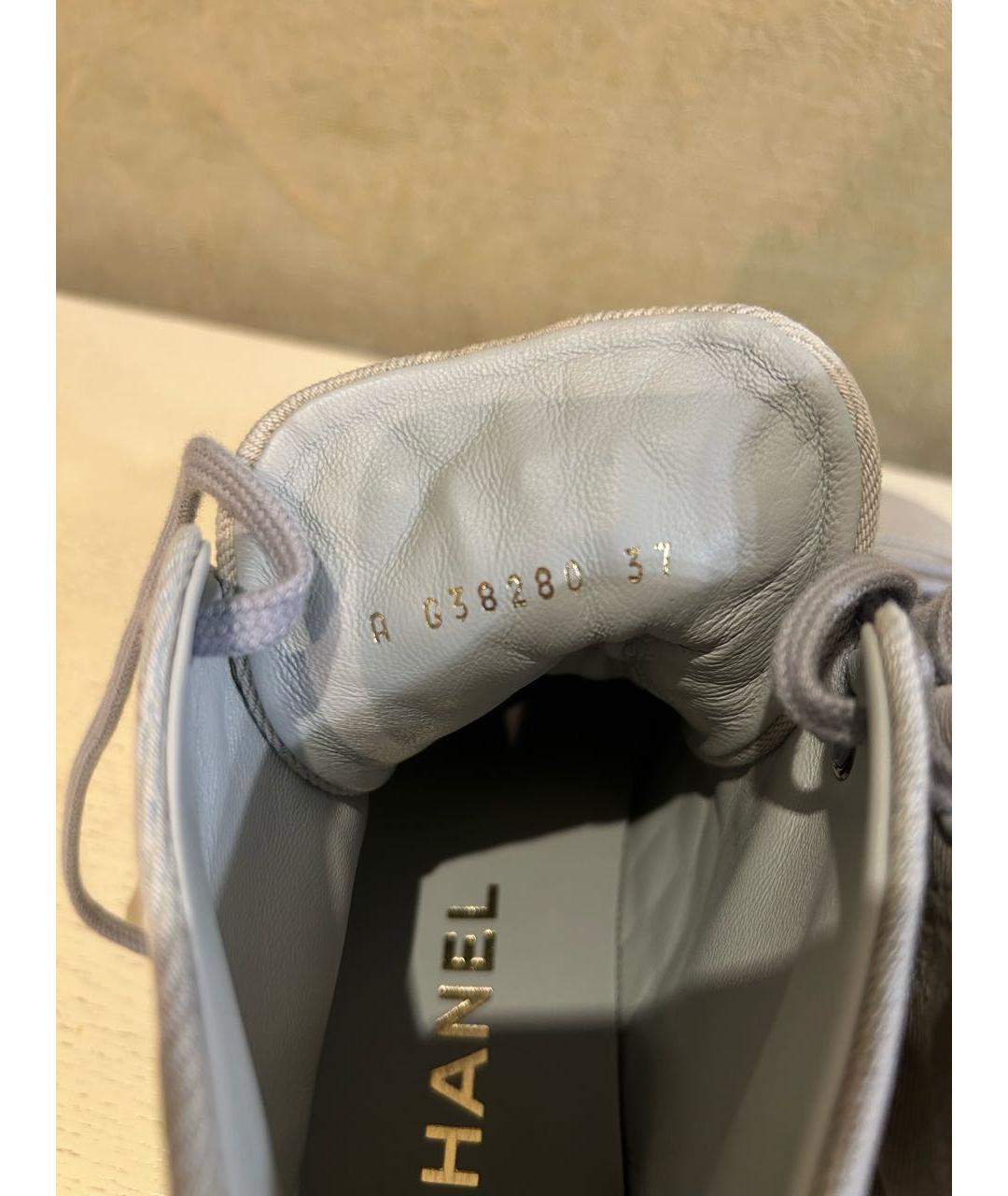 CHANEL Голубые текстильные кеды, фото 5