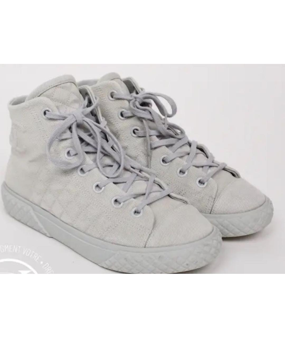 CHANEL Голубые текстильные кеды, фото 2