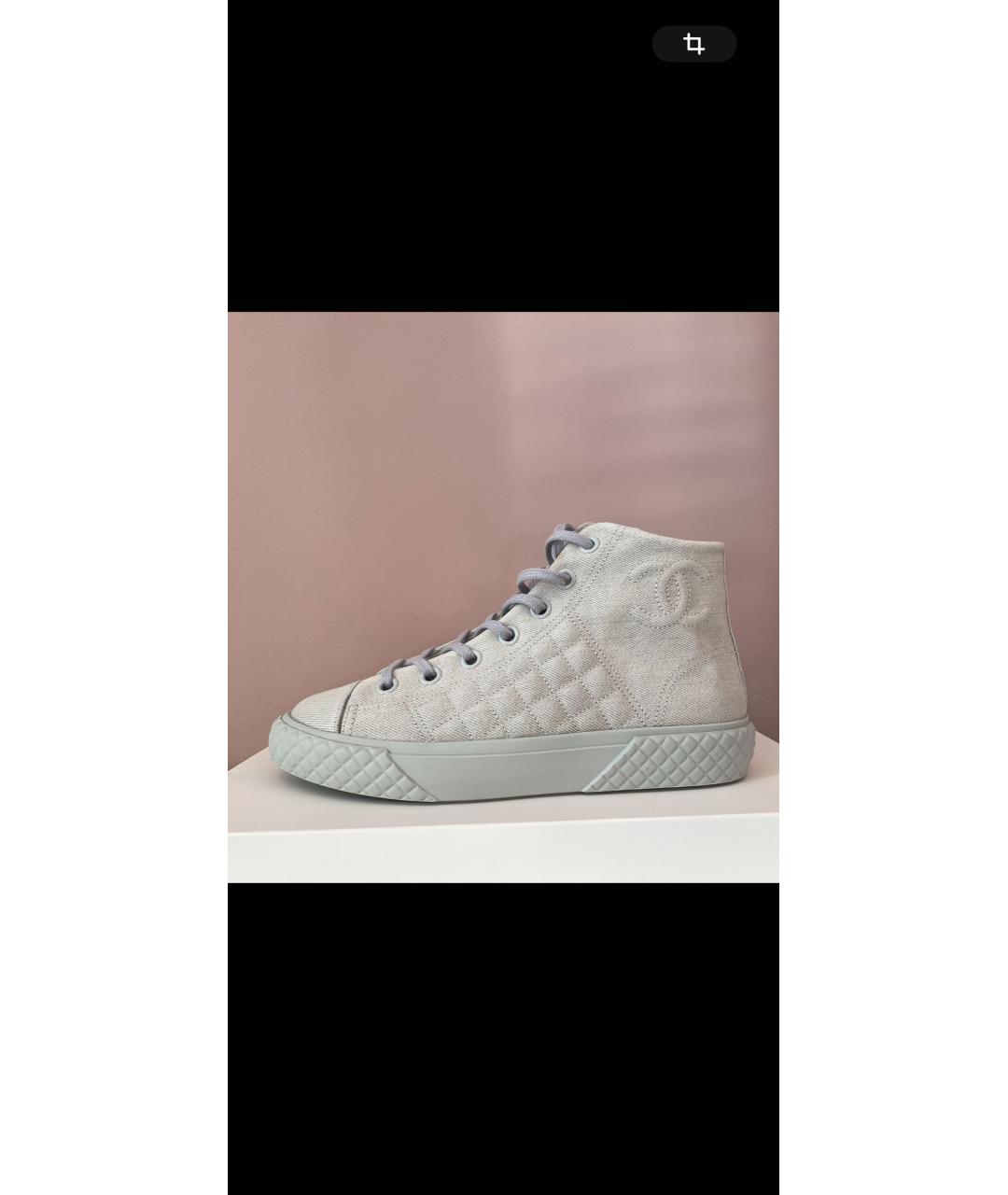 CHANEL Голубые текстильные кеды, фото 9