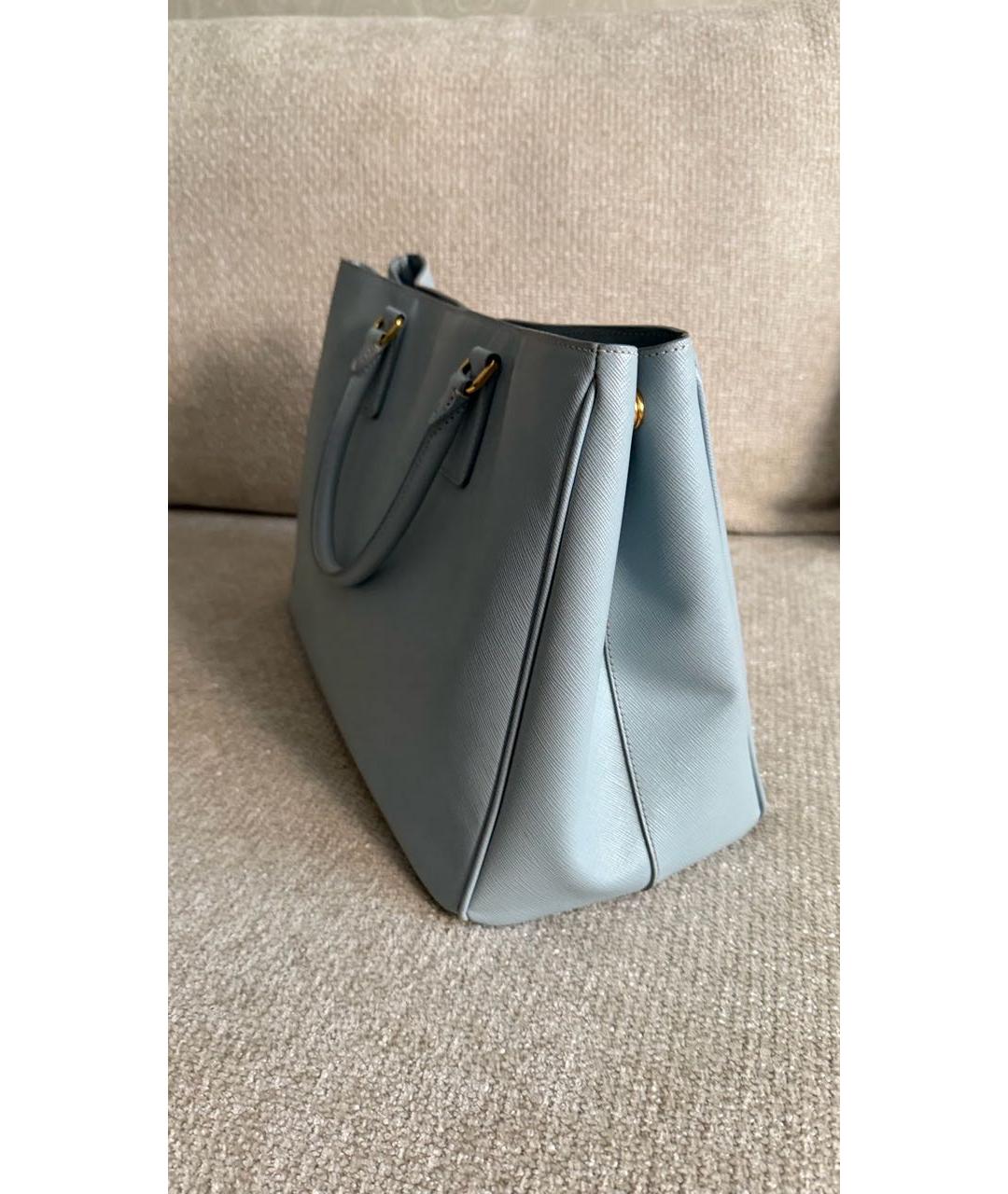 PRADA Голубая кожаная сумка тоут, фото 2