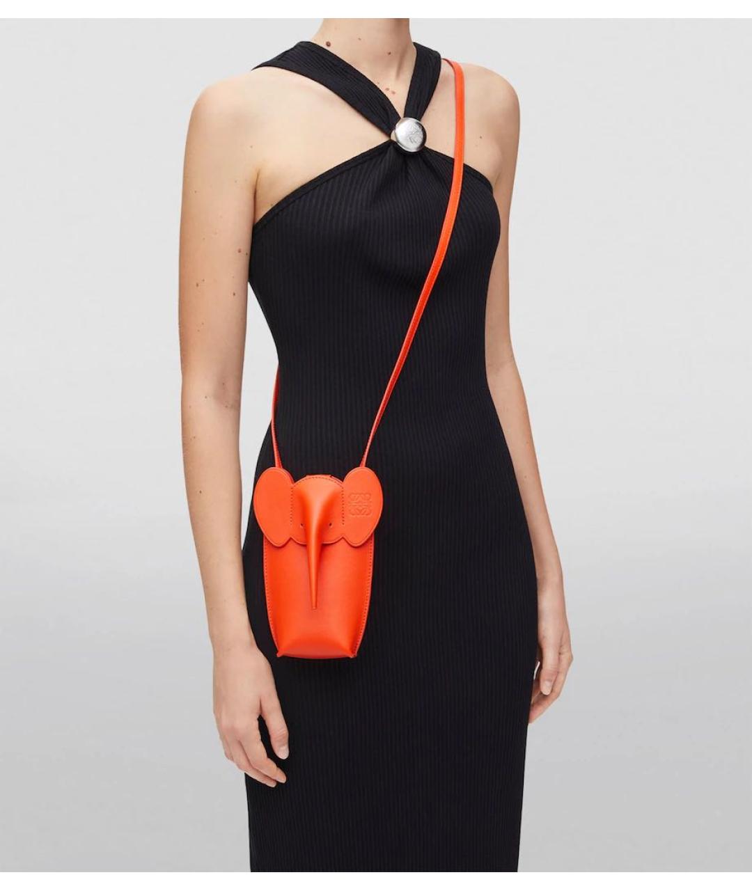 LOEWE Оранжевая кожаная сумка через плечо, фото 6