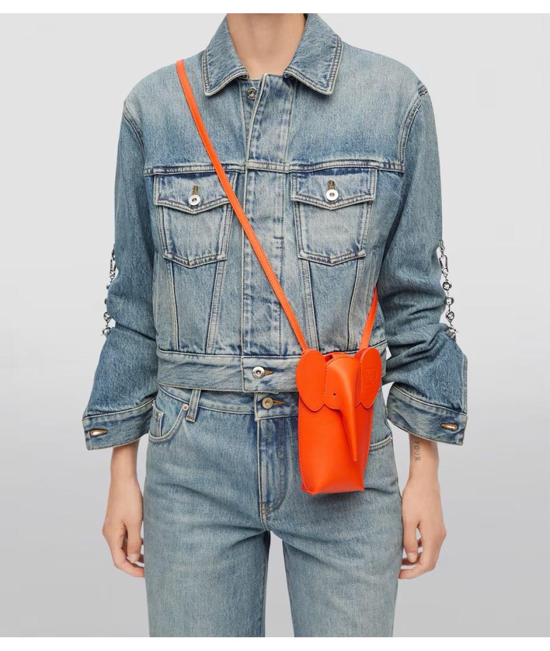 LOEWE Оранжевая кожаная сумка через плечо, фото 2