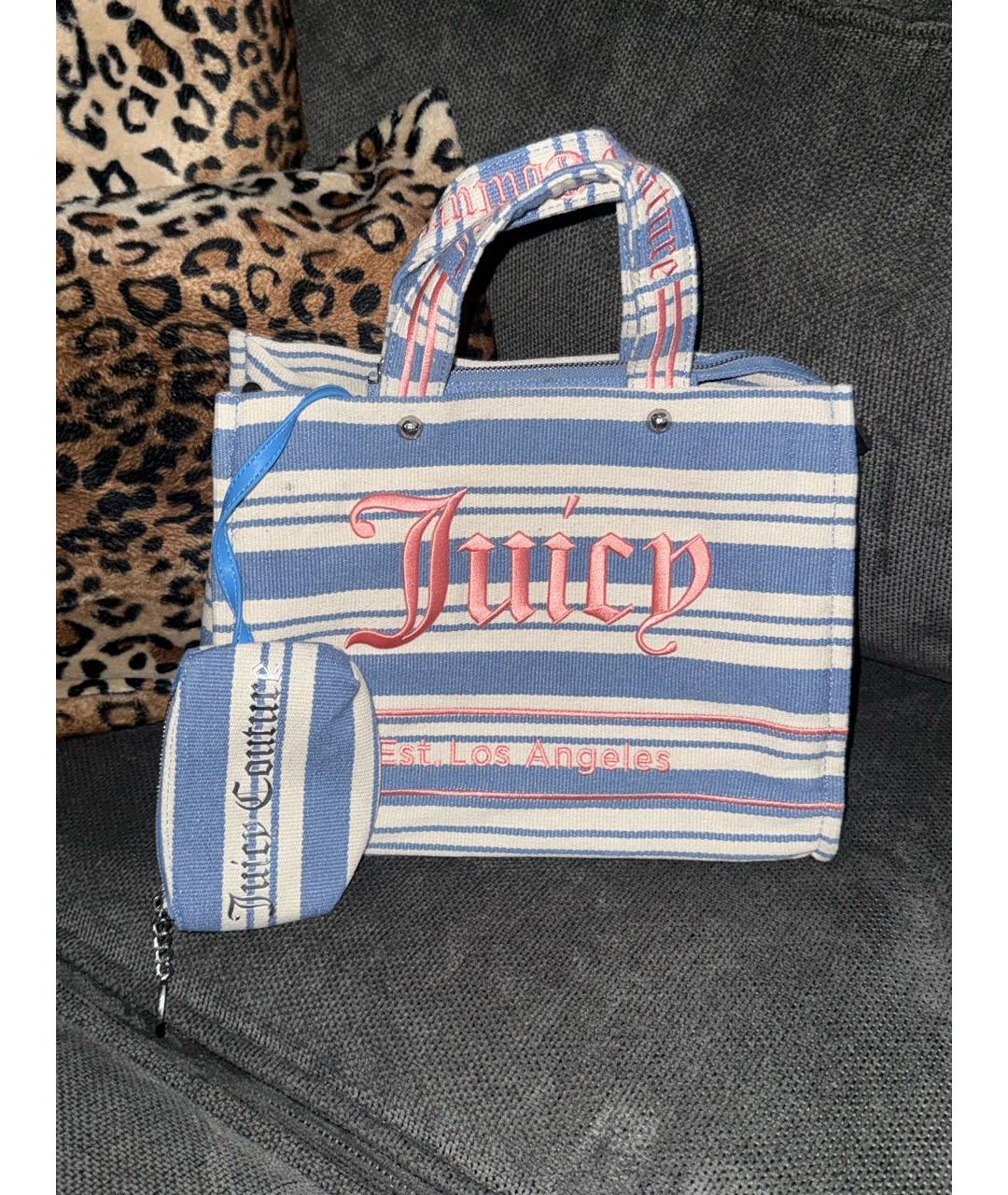 JUICY COUTURE Голубая сумка тоут, фото 7