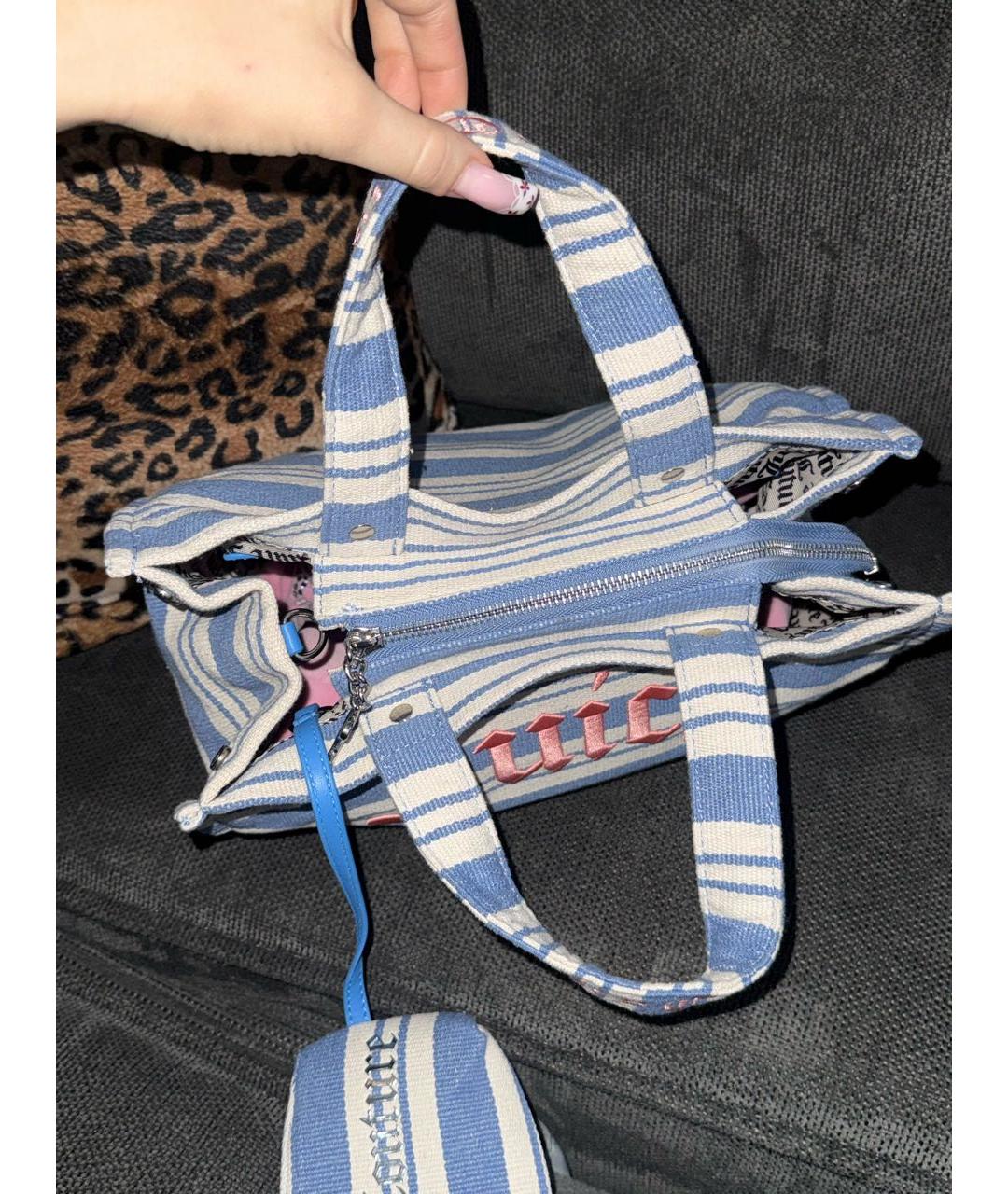 JUICY COUTURE Голубая сумка тоут, фото 4