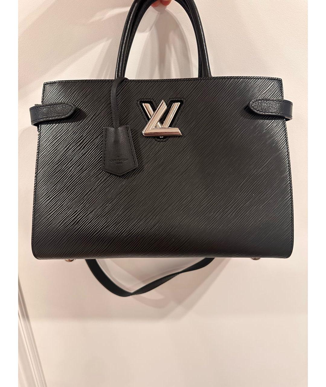 LOUIS VUITTON Черная кожаная сумка с короткими ручками, фото 9