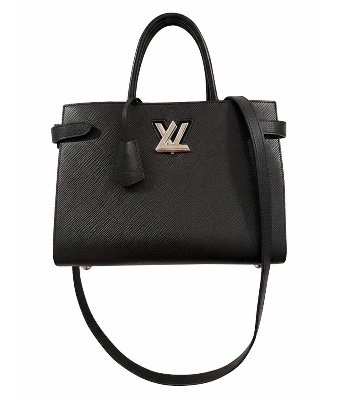 LOUIS VUITTON Черная кожаная сумка с короткими ручками, фото 1