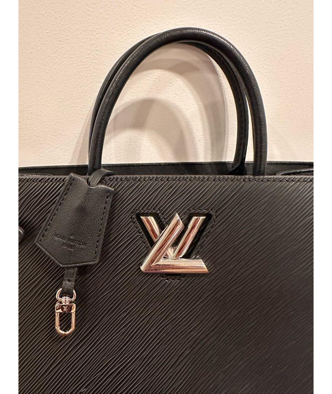 LOUIS VUITTON Черная кожаная сумка с короткими ручками, фото 7