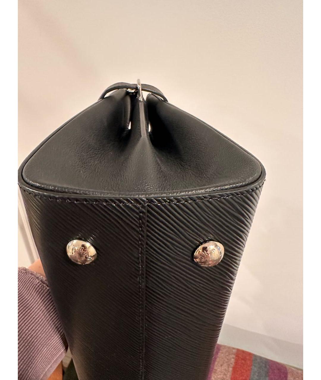 LOUIS VUITTON Черная кожаная сумка с короткими ручками, фото 5