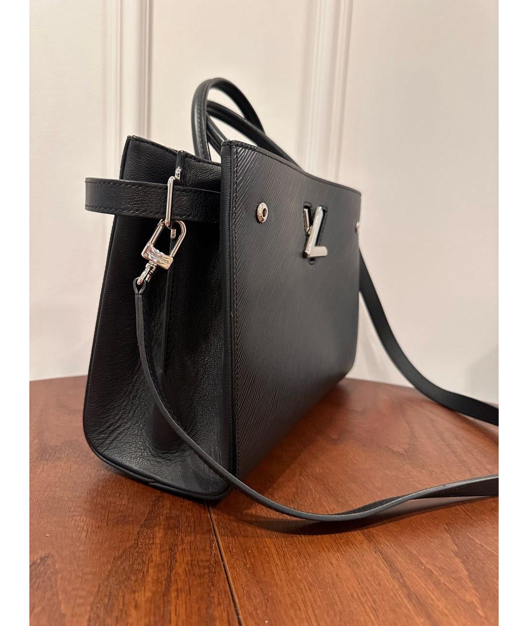 LOUIS VUITTON Черная кожаная сумка с короткими ручками, фото 2