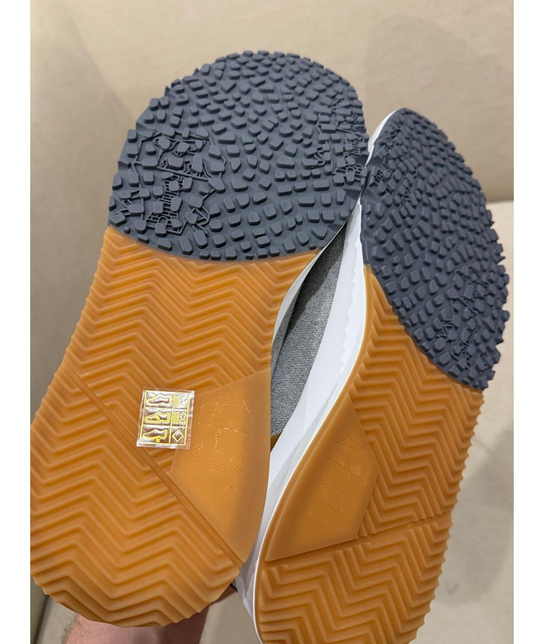 BRUNELLO CUCINELLI Серые текстильные низкие кроссовки / кеды, фото 5