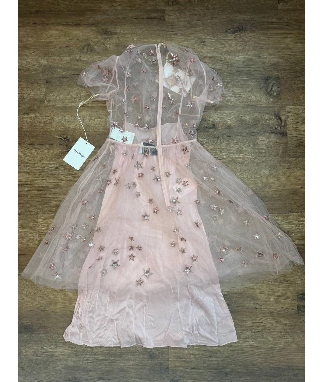 VALENTINO Розовое полиамидовое коктейльное платье, фото 8