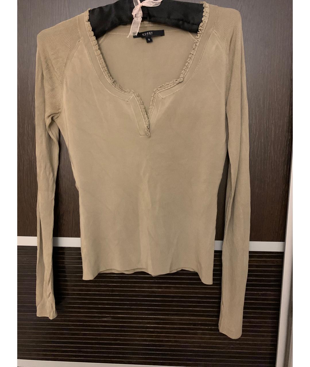 GUCCI Горчичный полиамидовый джемпер / свитер, фото 5