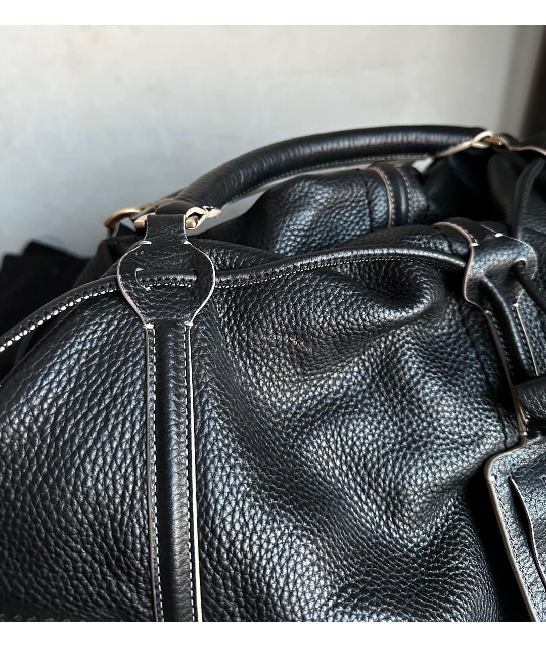 HUGO BOSS Черная кожаная сумка с короткими ручками, фото 4