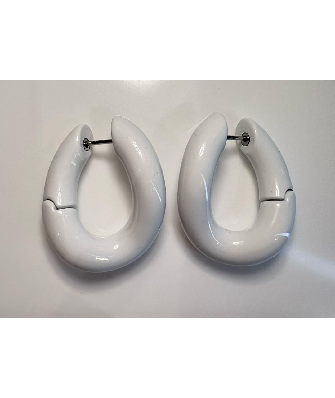 BALENCIAGA Белые латунные серьги, фото 6
