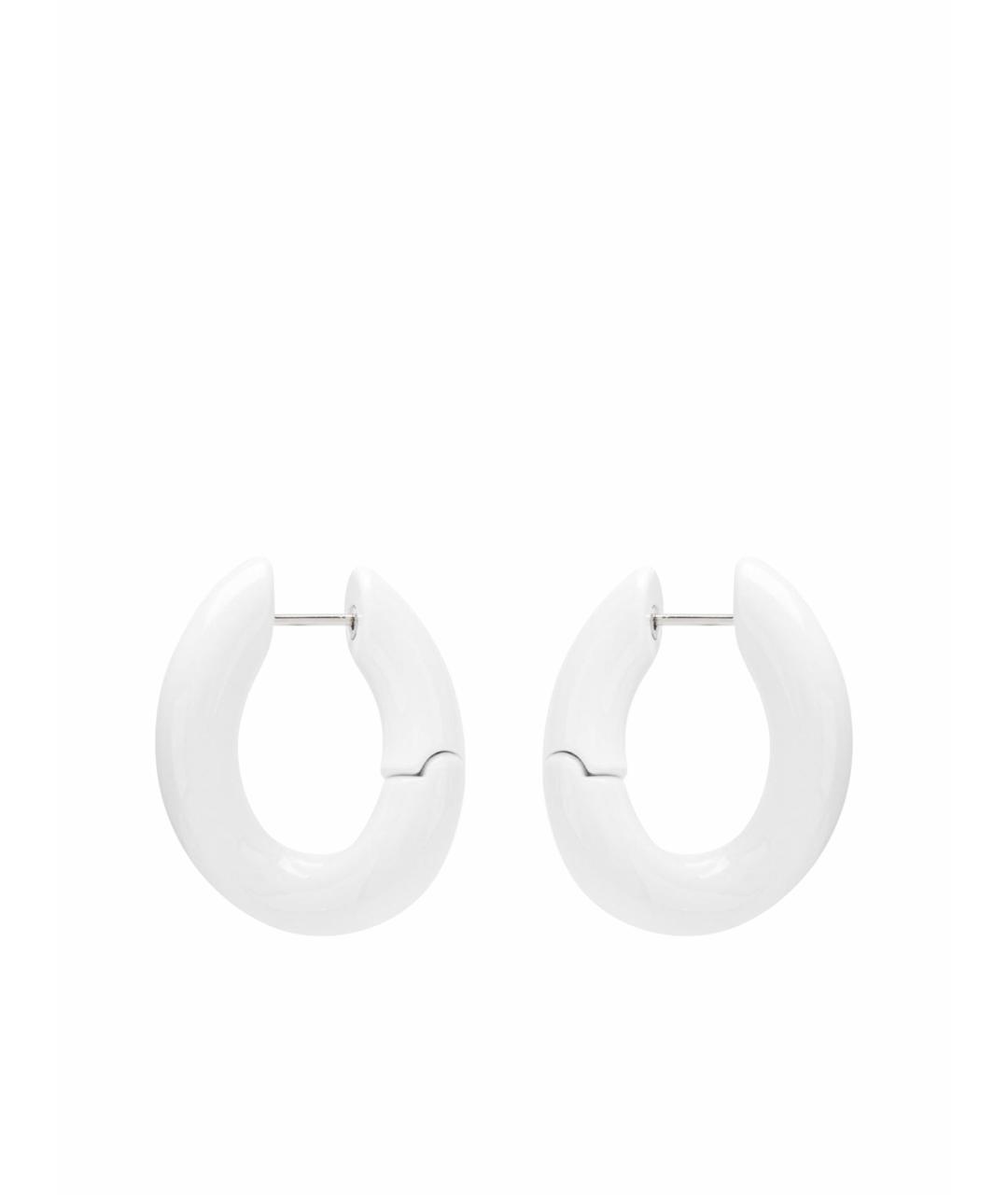 BALENCIAGA Белые латунные серьги, фото 1