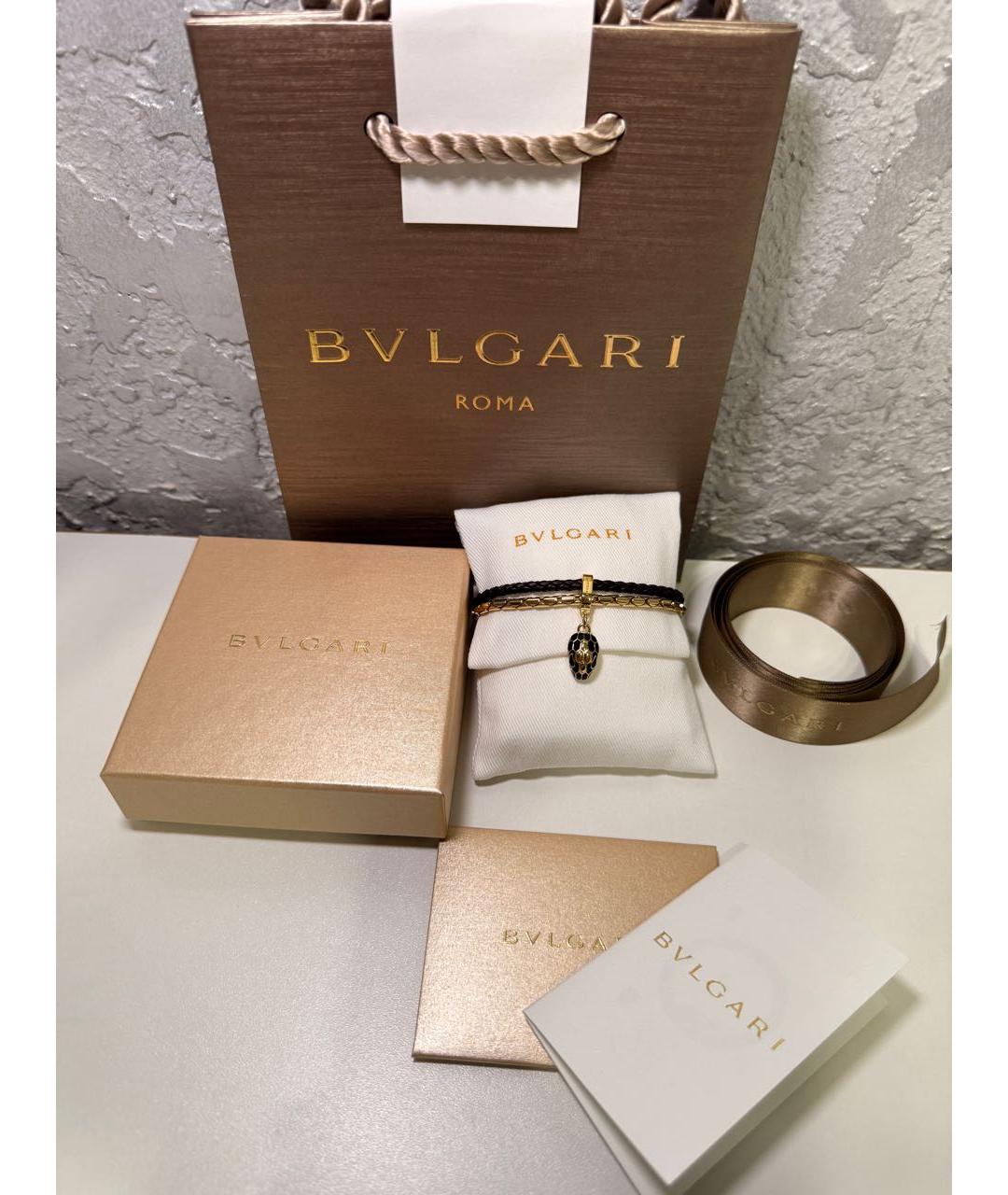 BVLGARI Коричневый латунный браслет, фото 8